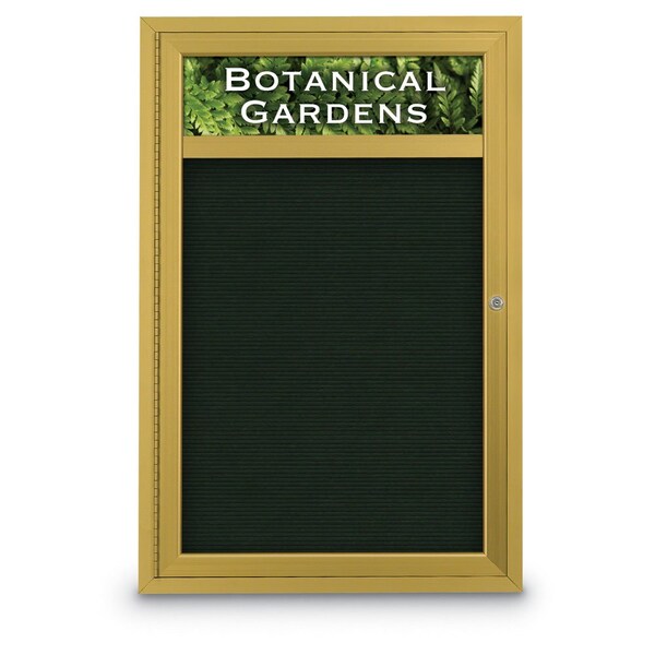 United Visual Products Indoor Enclosed Combo Board, 42"x32", Black Frame/Grey & Surf UVCB4232B-GREY-SURF - main